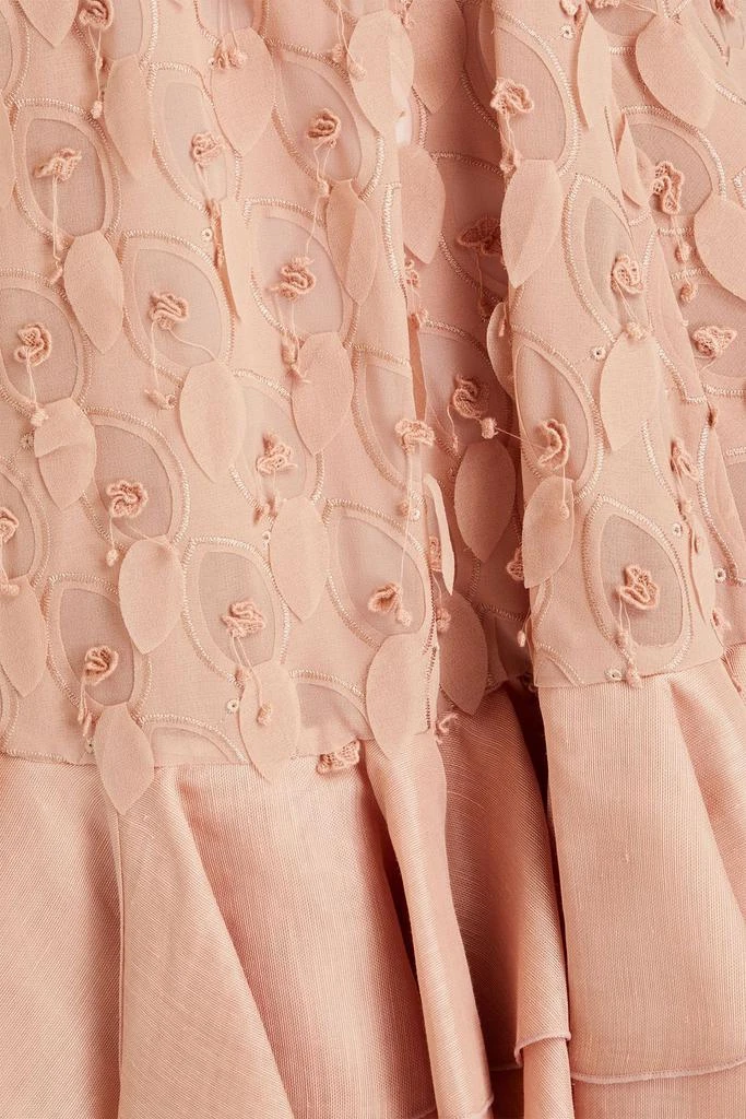 Zimmermann Floral-appliquéd ruffled gauze mini dress 4
