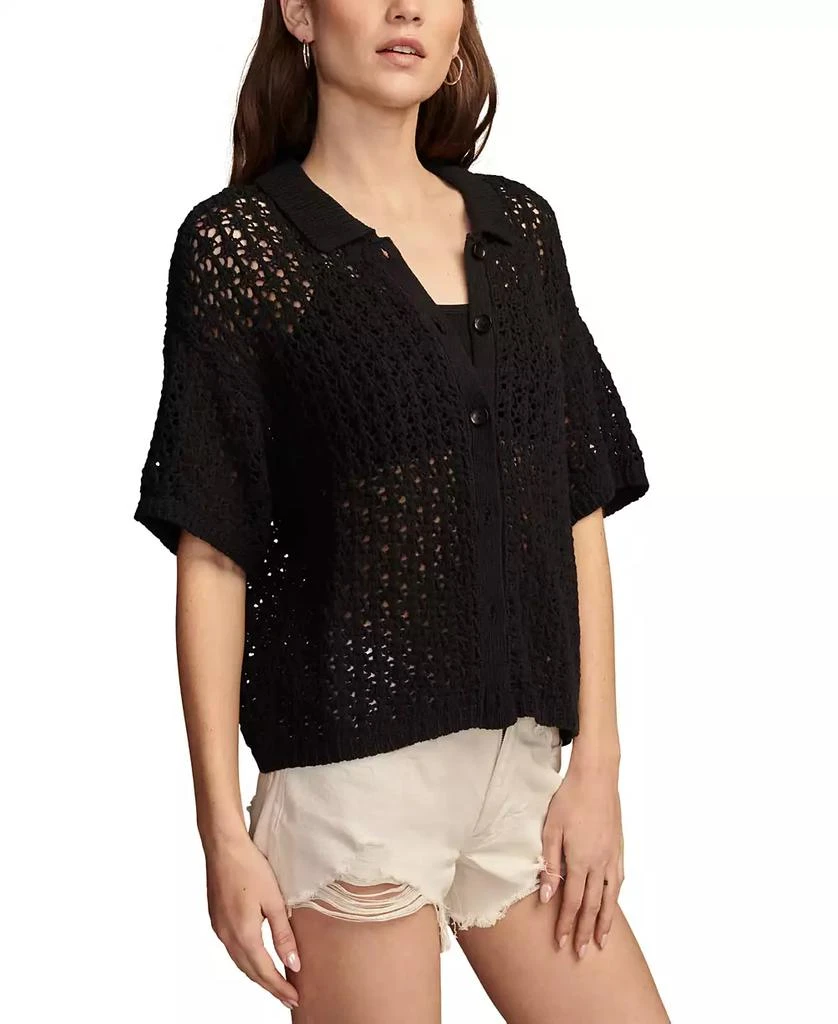 Lucky Brand Women's Cotton Pointelle Camp Shirt 3