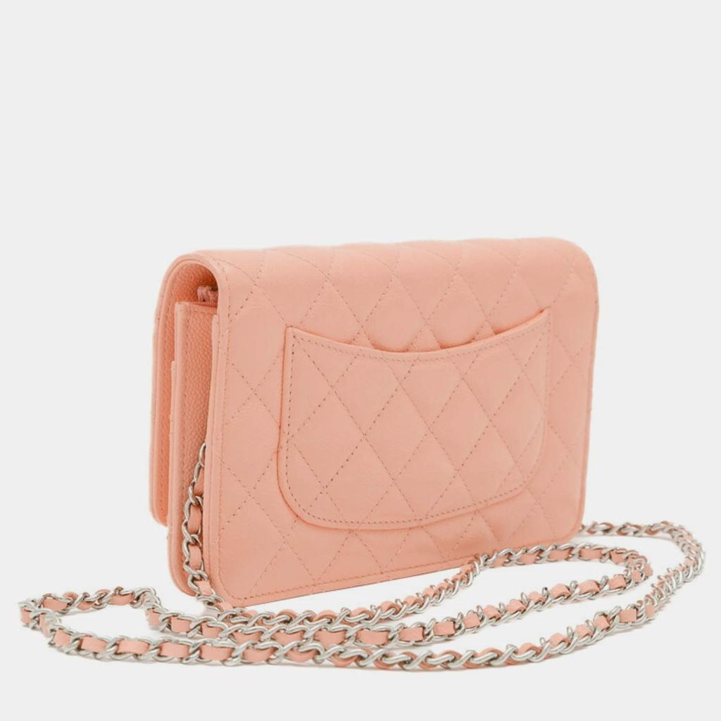 Chanel Chanel Salmon Pink Caviar LeatherClassic Wallet on Chain