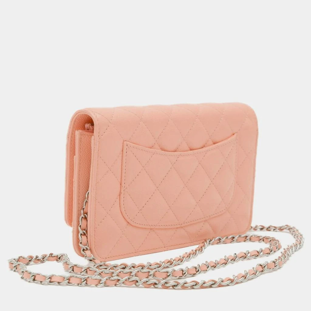 Chanel Chanel Salmon Pink Caviar LeatherClassic Wallet on Chain 2