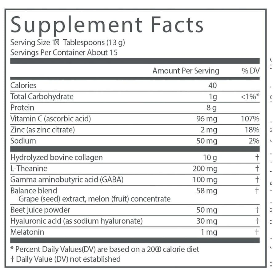 NeoCell Overnighter Collagen Powder with Hyaluronic Acid, Vitamin C, GABA and Melatonin Blueberry Pomegranate 4