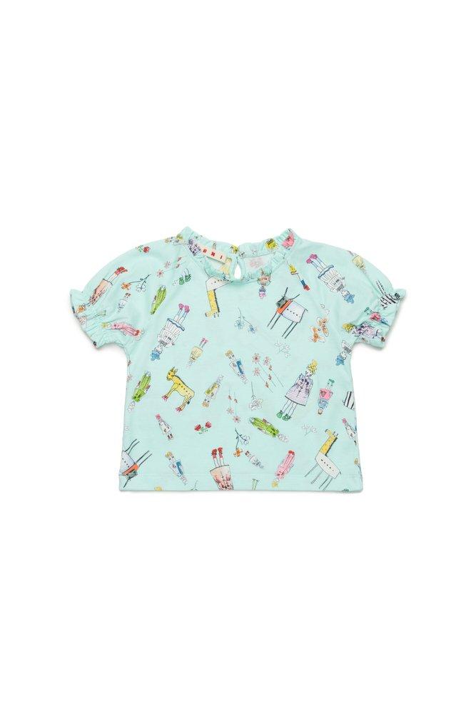 Marni Marni Kids Rainbow Day Allover Print T-Shirt