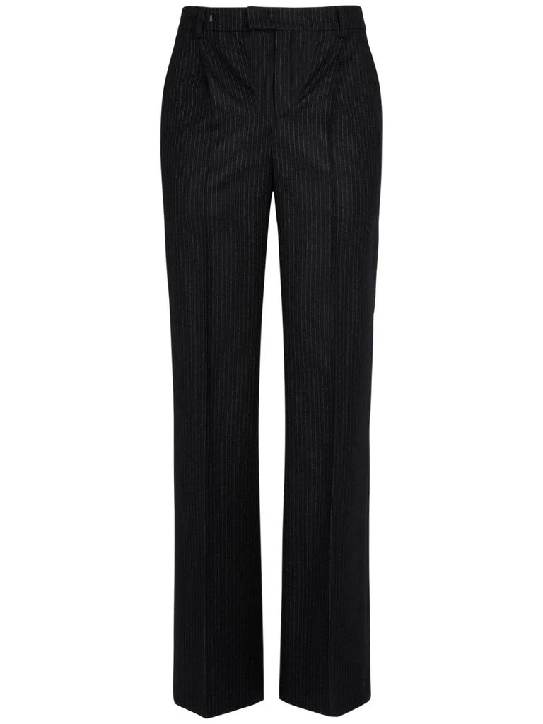 SAINT LAURENT Pleated Wool Blend Pants 1