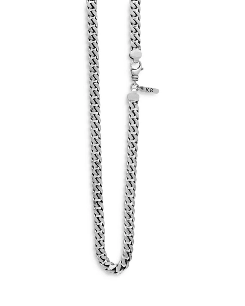 King Baby Men's Sterling Silver Flat Curb Link Chain, 24" 2
