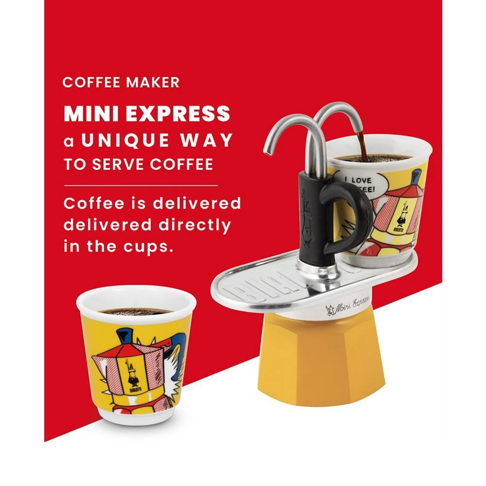 Bialetti Set Mini Express "R" Lichtenstein Plus 2 Bicc. 2.8 OZ Coffeemaker 3