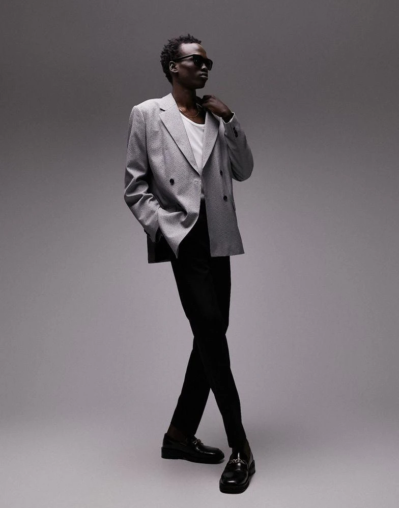 Topman Topman blazer modern fit in black and white 1