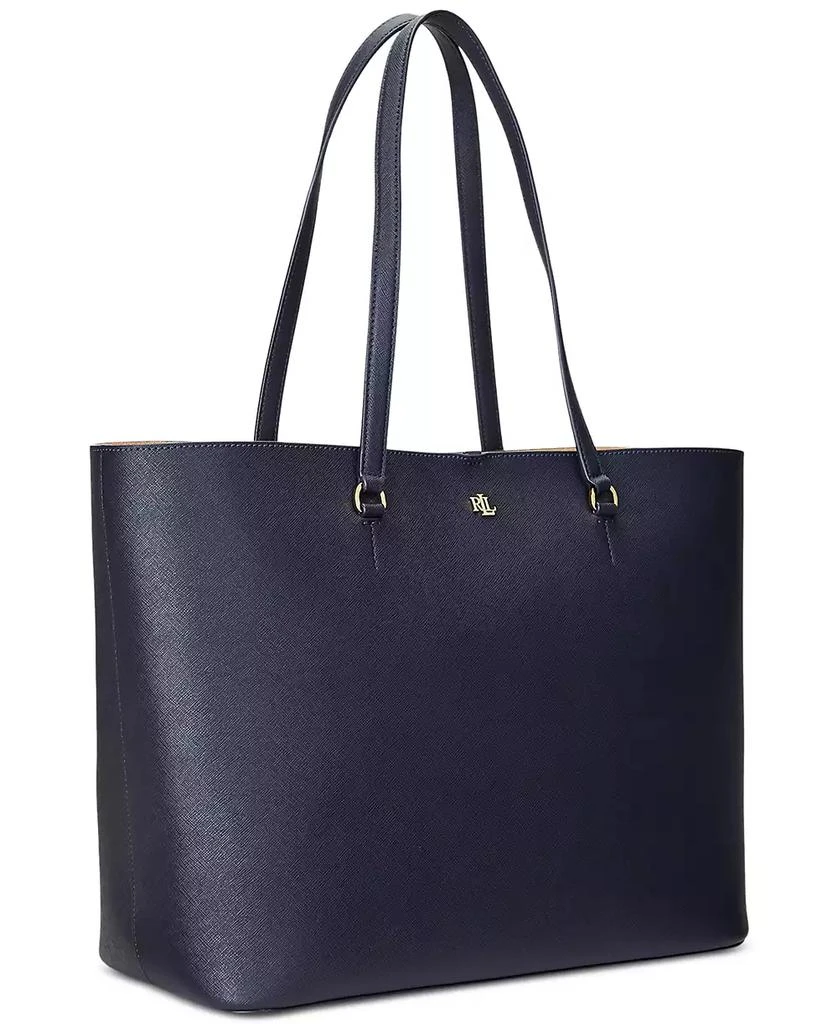 Ralph Lauren Karly Crosshatch Leather Large Tote 4