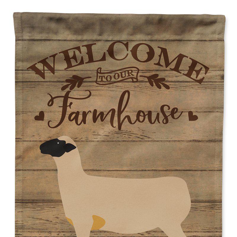 Caroline's Treasures 28 x 40 in. Polyester Hampshire Down Sheep Welcome Flag Canvas House Size 2-Sided Heavyweight