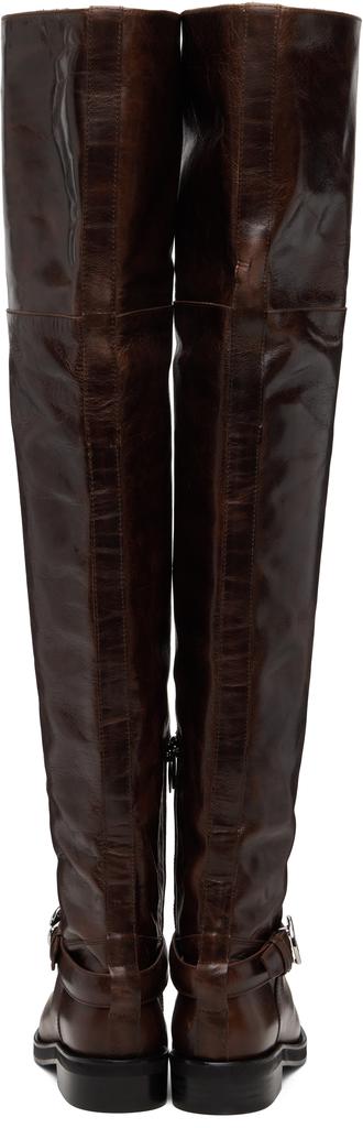 COPERNI Brown Belt High Cavalier Tall Boots