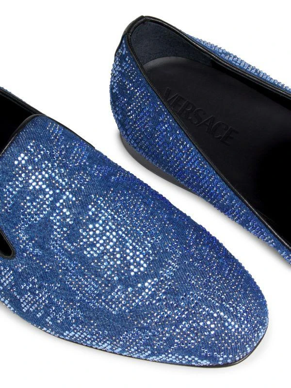 Versace Stone-Embellished Smocking Slippers 5