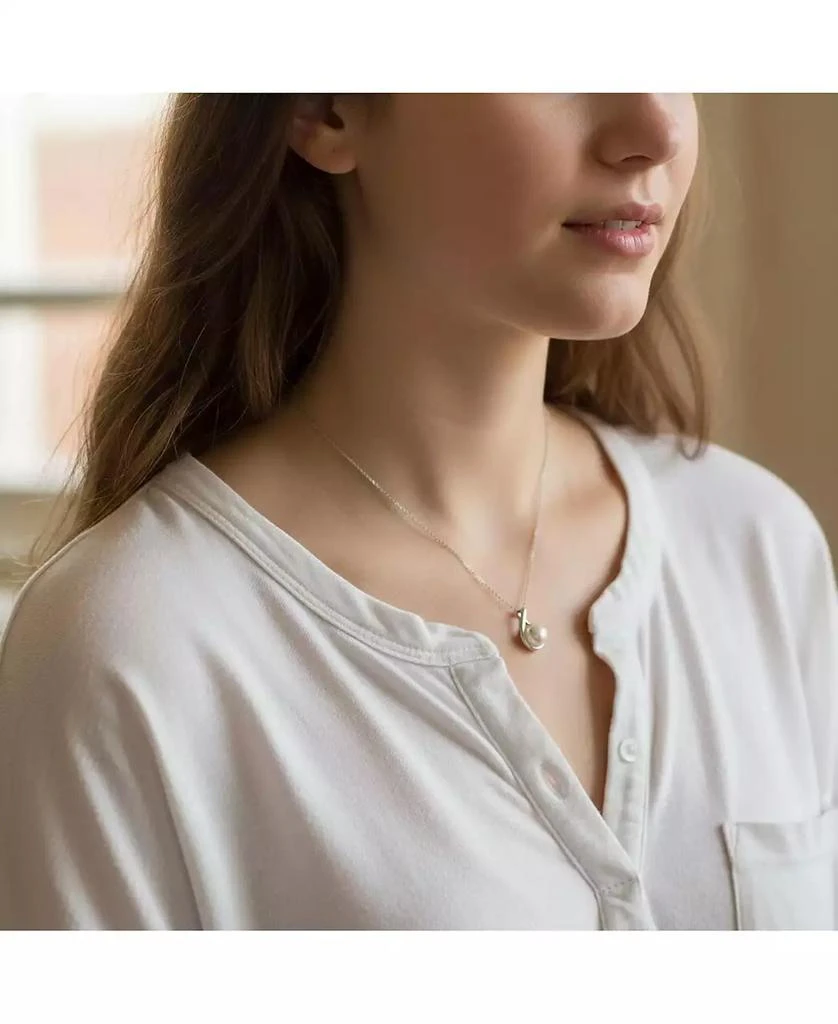 Bling Jewelry Timeless Round Freshwater Cultured Pearl Pendant Necklace Sterling Silver 3