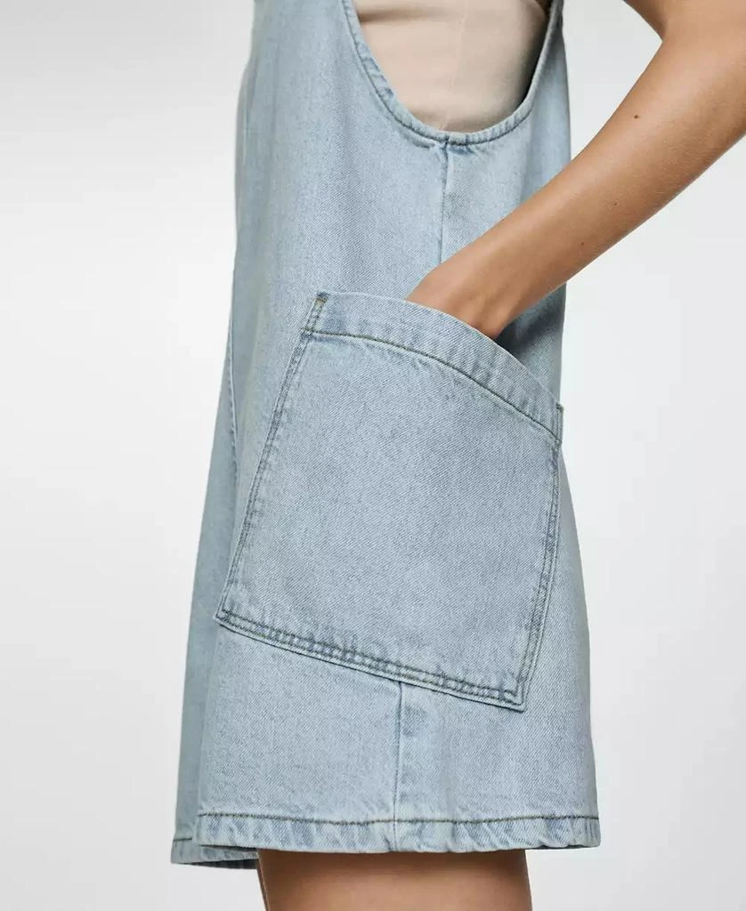 Mango Women's Denim Jumpsuit Shorts 3