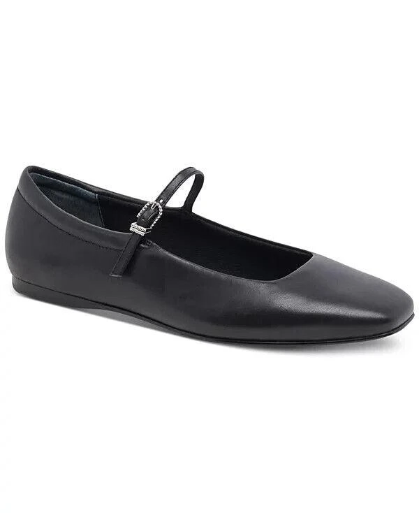 Dolce Vita Reyes Ballet Flat Women's 8 Black Leather Square Toe Slip-On ZPO2212 1