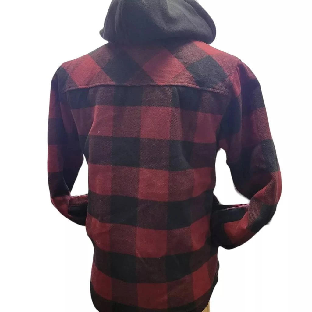 HEDGE Men's Sherpa Plaid Jacket In Red 5