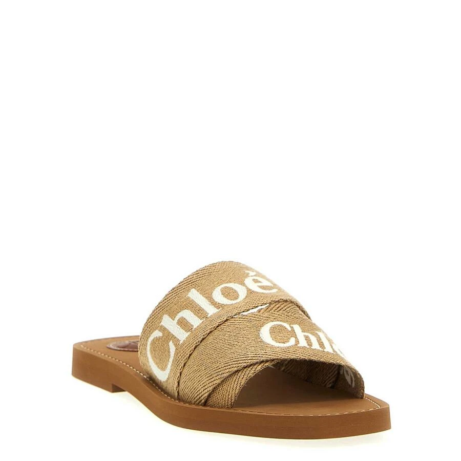 Chloé Woody Logo Flat Mules in Beige 2