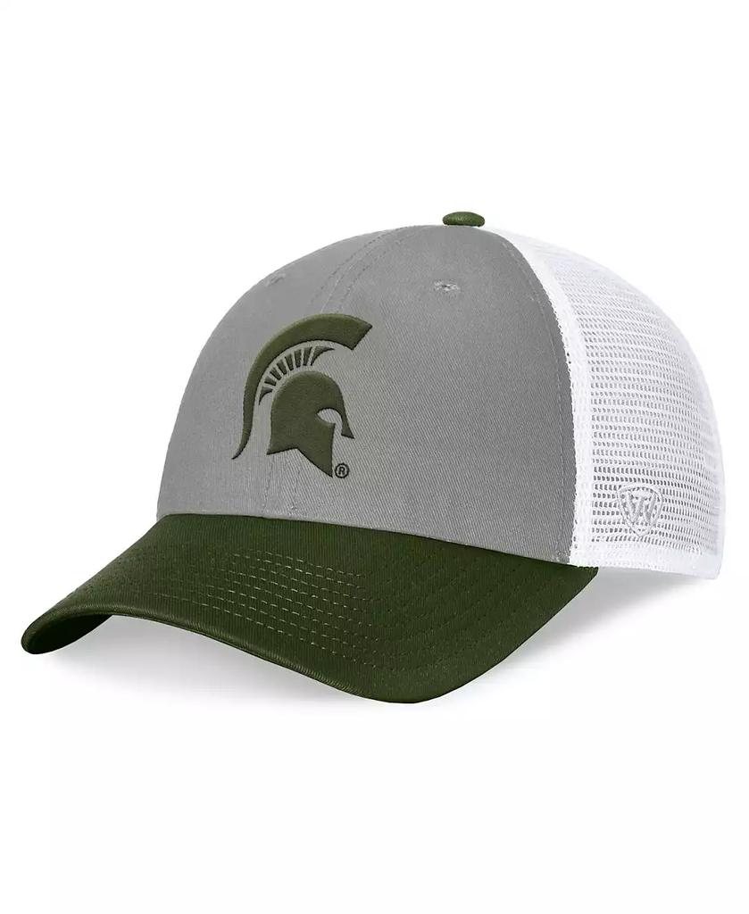 Top of the World Men's Gray/Green Michigan State Spartans OHT Military Appreciation Badge Trucker Adjustable Hat