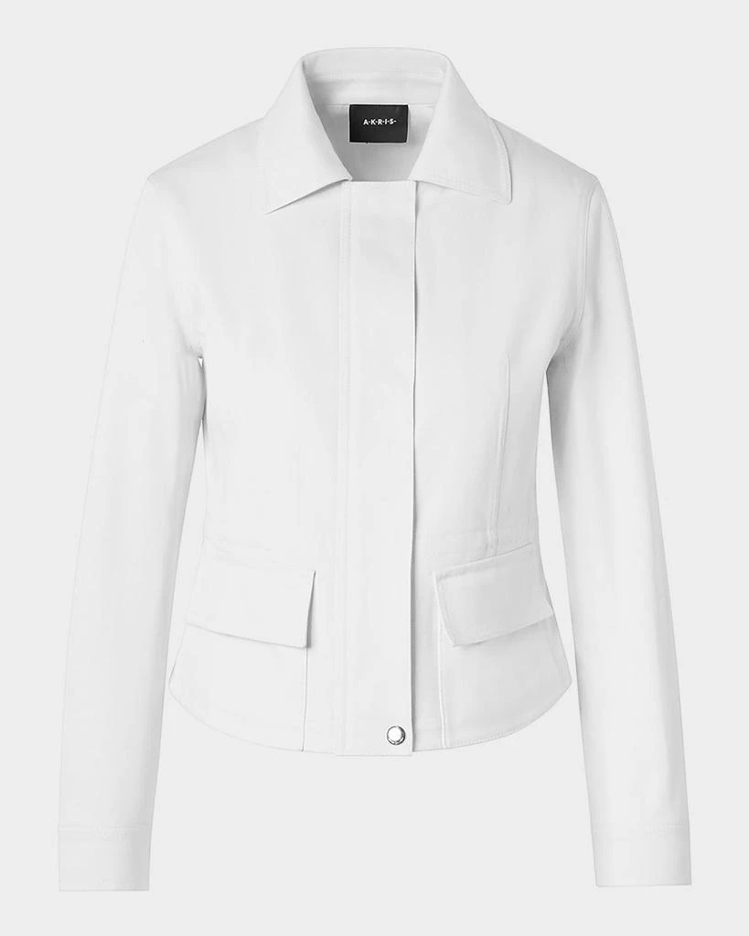 Akris Hugh Stretch Denim Zip Jacket