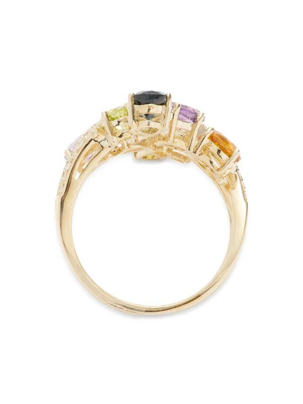 Effy 14K Yellow Gold, 0.28 TCW Diamond & Multi-Stone Cluster Ring 3