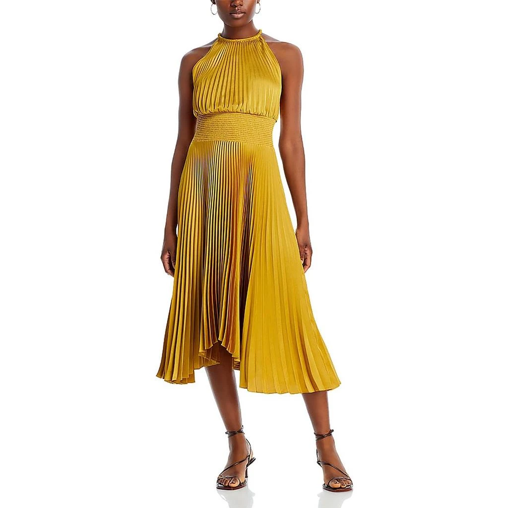 A.L.C. Renzo II Womens Shutter Pleat Midi Halter Dress 6