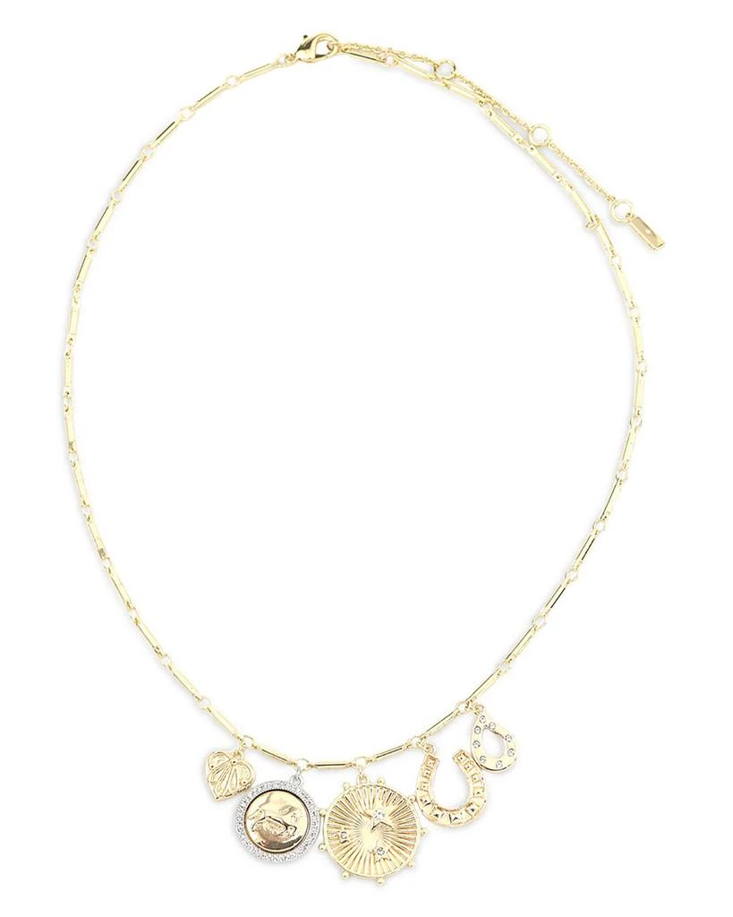 AQUA Crystal Horseshoe Mixed Charm Statement Necklace, 17"-19" - Exclusive 1