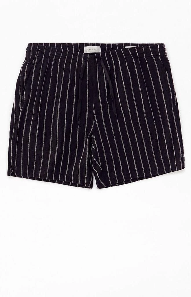 PacSun Black Stripe Linen Shorts 1
