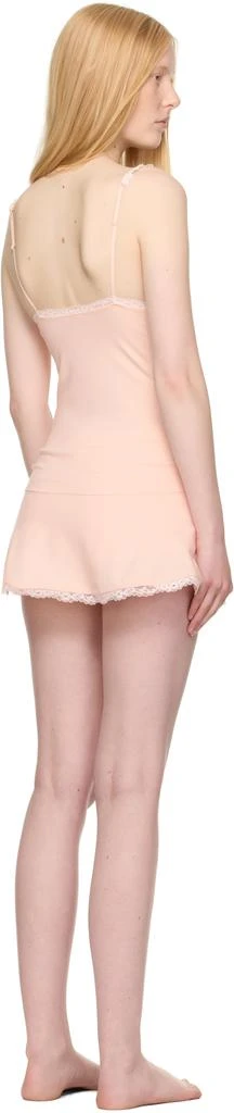 SKIMS Pink Cotton Jersey Lace Slip Dress 3