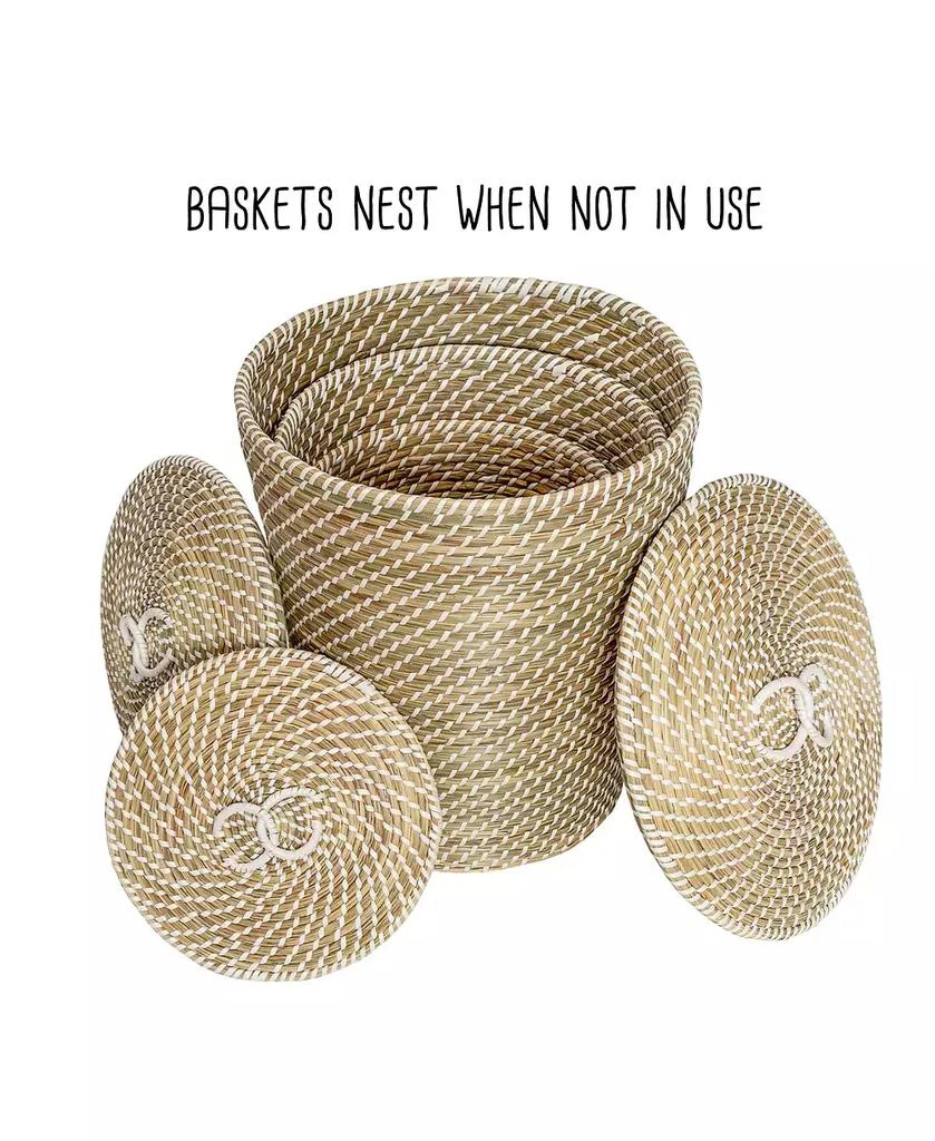 Honey Can Do Set of 3 Nesting Seagrass Snake Charmer's Baskets 6