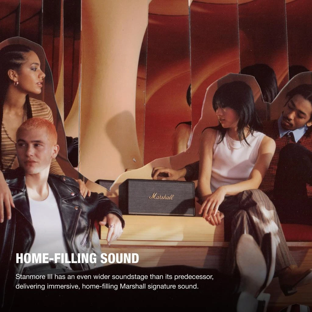 Marshall Marshall Stanmore III Bluetooth Home Speaker - Loud Stereo Sound with Bass and Treble Controls | Plug-in Powered | Record Player Compatible | RCA and 3.5 mm Aux Inputs - Black 2