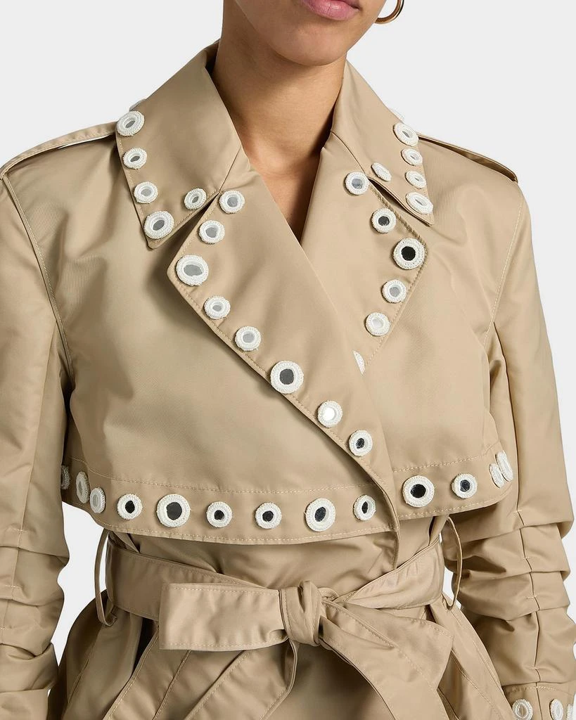 Cinq a Sept Yates Crochet Mirrors Short Trench Coat 7