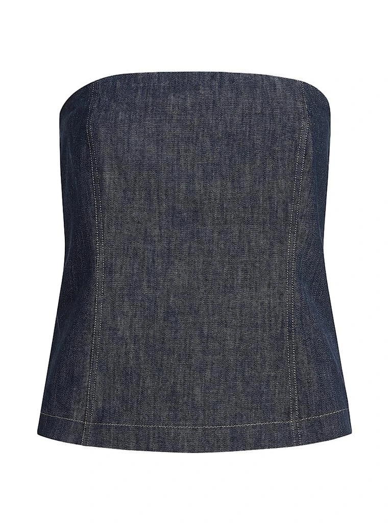 Brunello Cucinelli Cotton Denim Effect Twill Bandeau Top