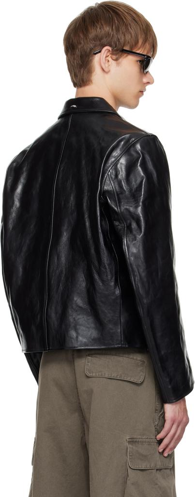 Our Legacy Black Mini Leather Jacket - Jackets - Free Shipping
