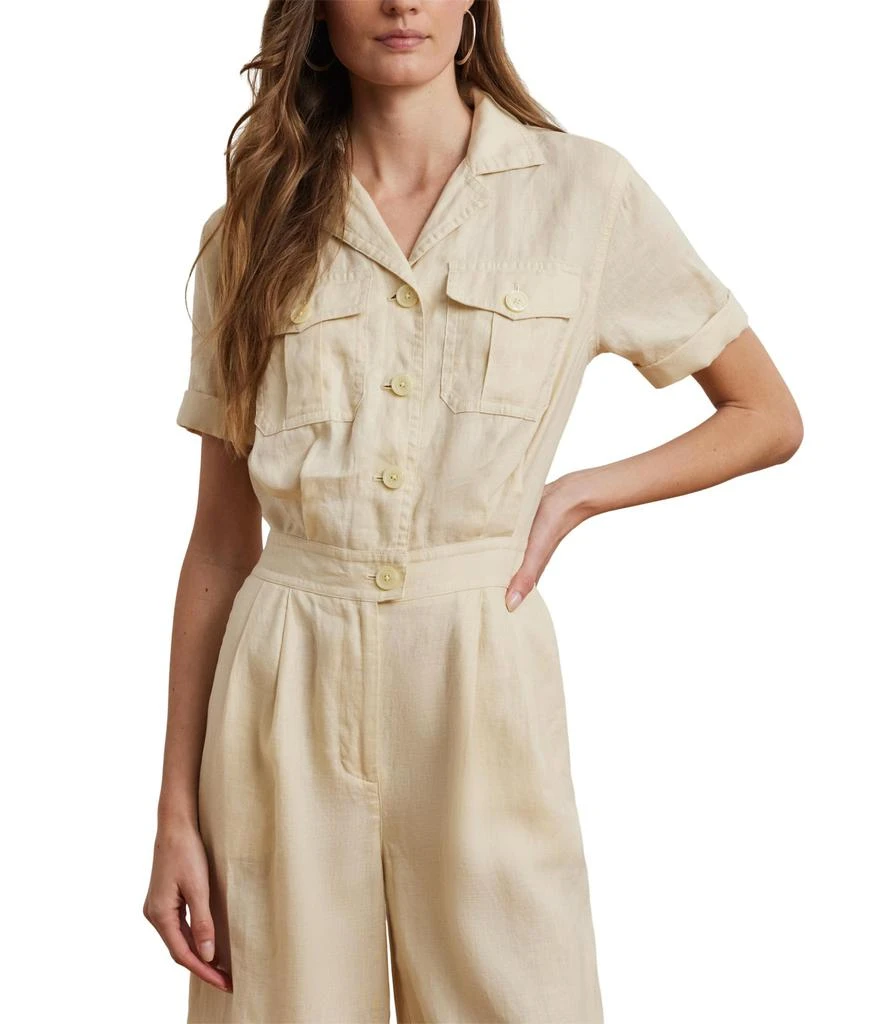 Ralph Lauren Embroidered Linen Short-Sleeve Jumpsuit 3