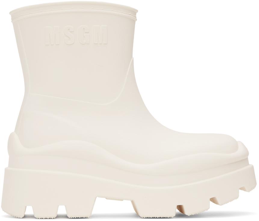 【関税込み】MSGM ホワイト Supergomma ブーツ MSGM White Supergomma Boots - Shoes - BeyondStyle