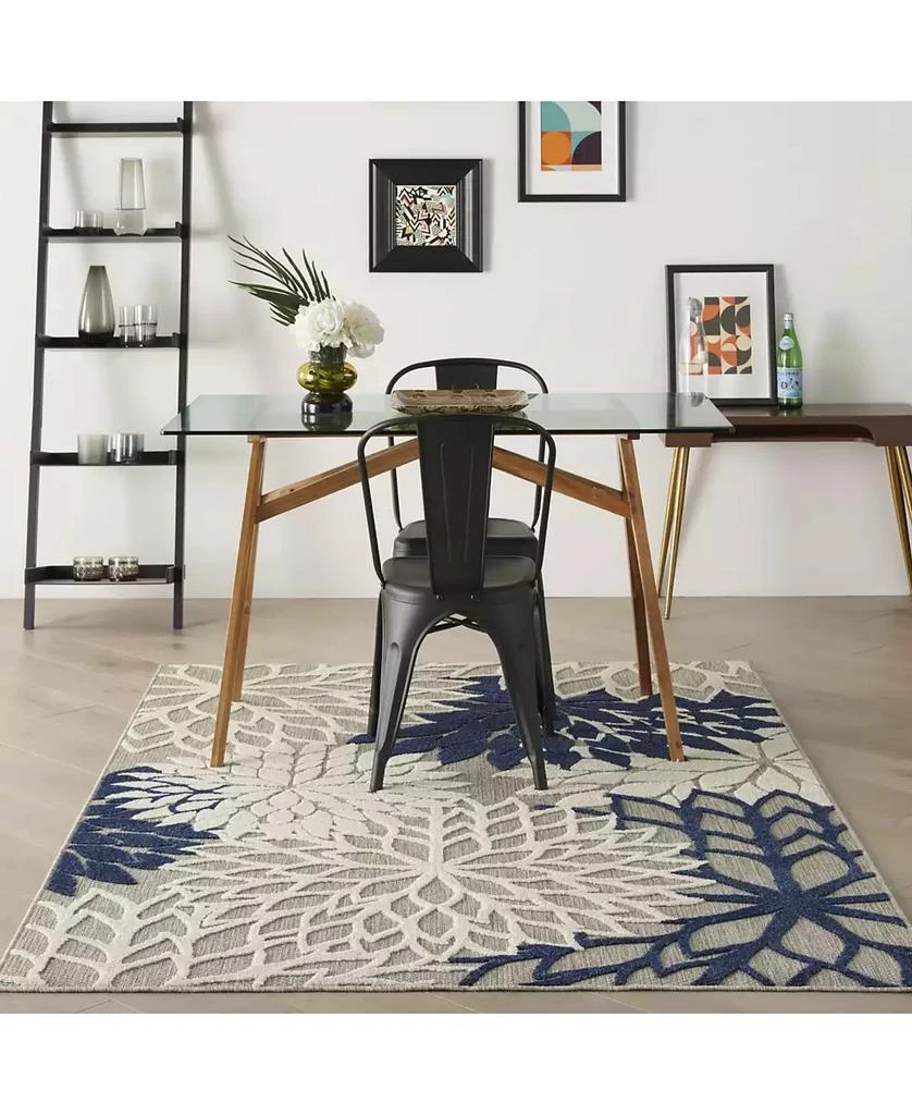 Nourison Aloha ALH05 Ivory and Navy 2' x 6' Runner Rug 2