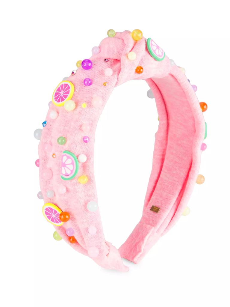 Bari Lynn Girl's Fruit Embellished Sweatshirt Headband