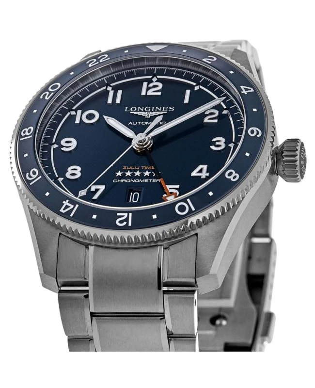 Longines Longines Spirit Zulu Time Blue Dial Ceramic Bezel  Men's Watch L3.812.4.93.6 2