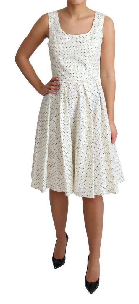 Dolce & Gabbana Dolce & Gabbana White Polka Dotted Cotton A-Line Dress