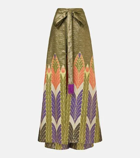 Valentino Printed silk-blend wide-leg pants 1