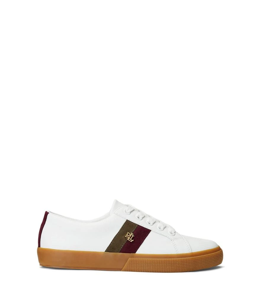 LAUREN Ralph Lauren Janson II Leather & Webbed Sneaker 3