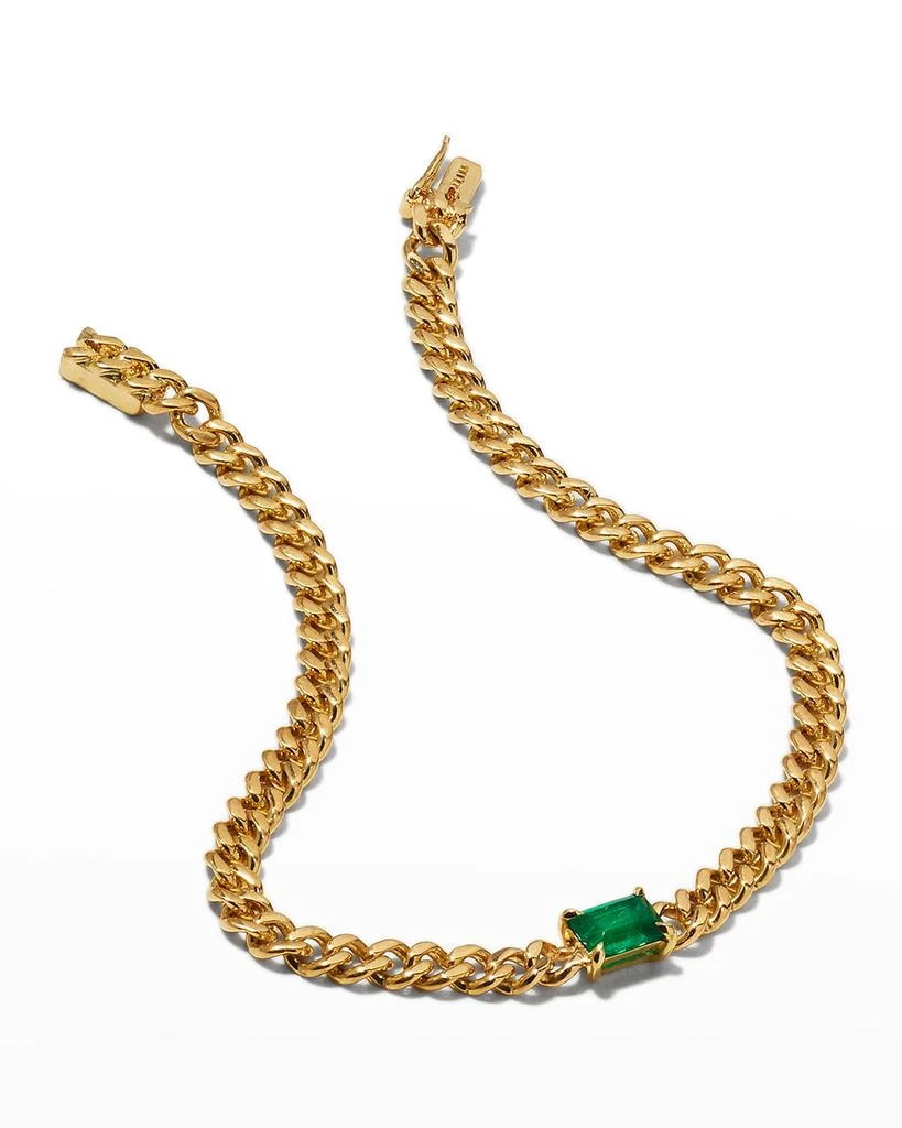 Anita Ko Cuban Link Bracelet with Colombian Emerald 3