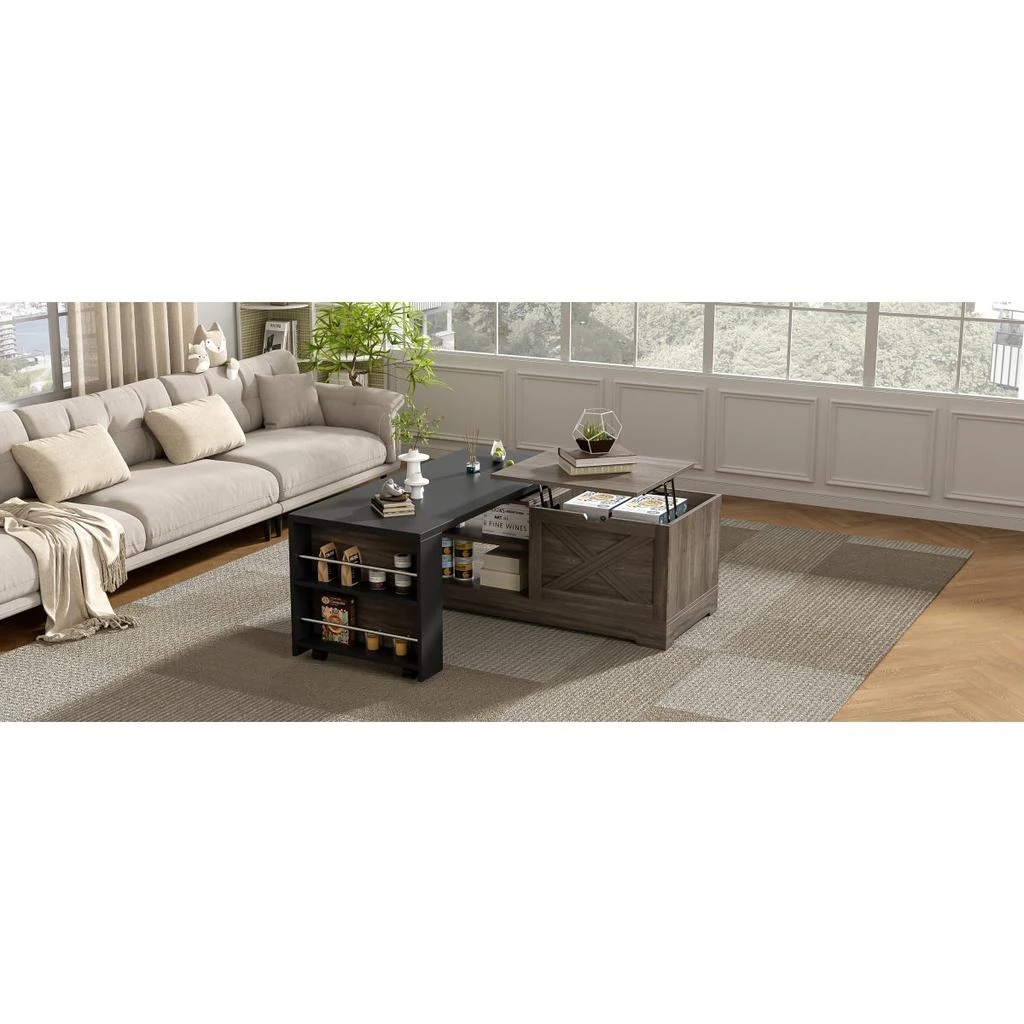 Streamdale Furniture Streamdale Farmhouse Lift Top Coffee Table with Barn Doors 
Hidden Storage 2