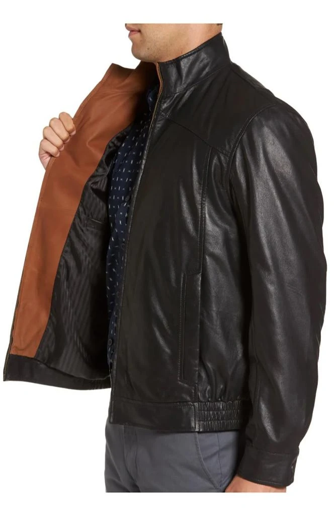 Missani Le Collezioni Contrast Trim Lambskin Leather Jacket 8