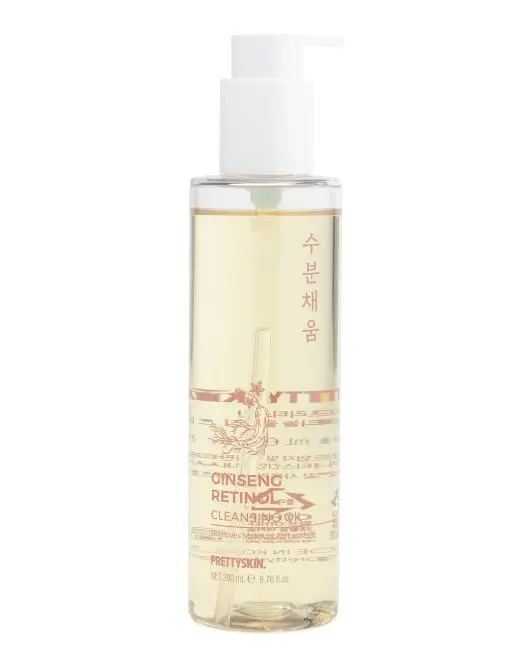 PRETTYSKIN Made In Korea 6.76oz Ginseng Retinol Cleansing Oil