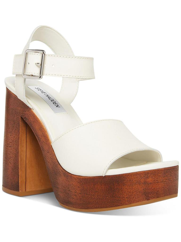Steve Madden Kye Womens Leather Platform Block Heels