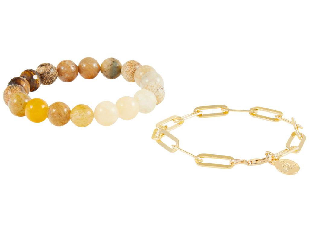 Dee Berkley Orange Ombre Gemstone Bracelet Stack