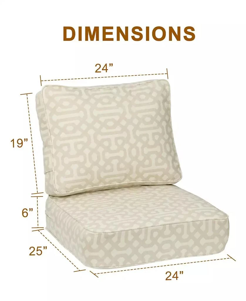 Aoodor Outdoor Patio Chair Cushions Set, Sunbrella Fabric Weather-Resistant Outdoor Cushion with Individual Pocket Springs 2