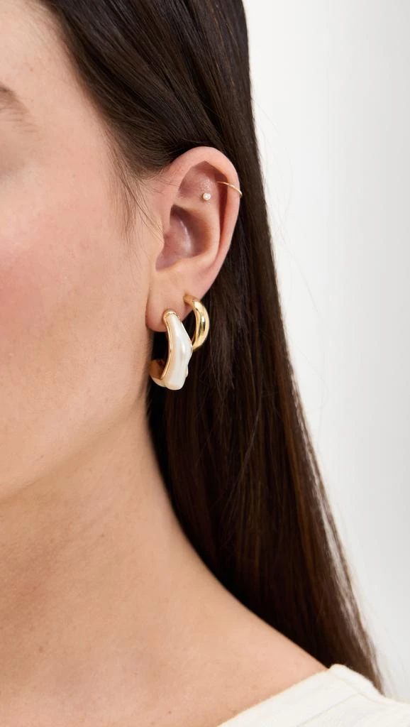 Argento Vivo TT Irrglar Pearl Concave Hoops 2