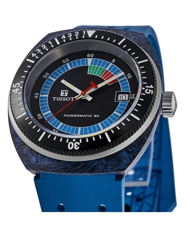 Tissot Tissot Sideral S Powermatic 80 Blue Rubber Strap Men's Watch T145.407.97.057.01 2