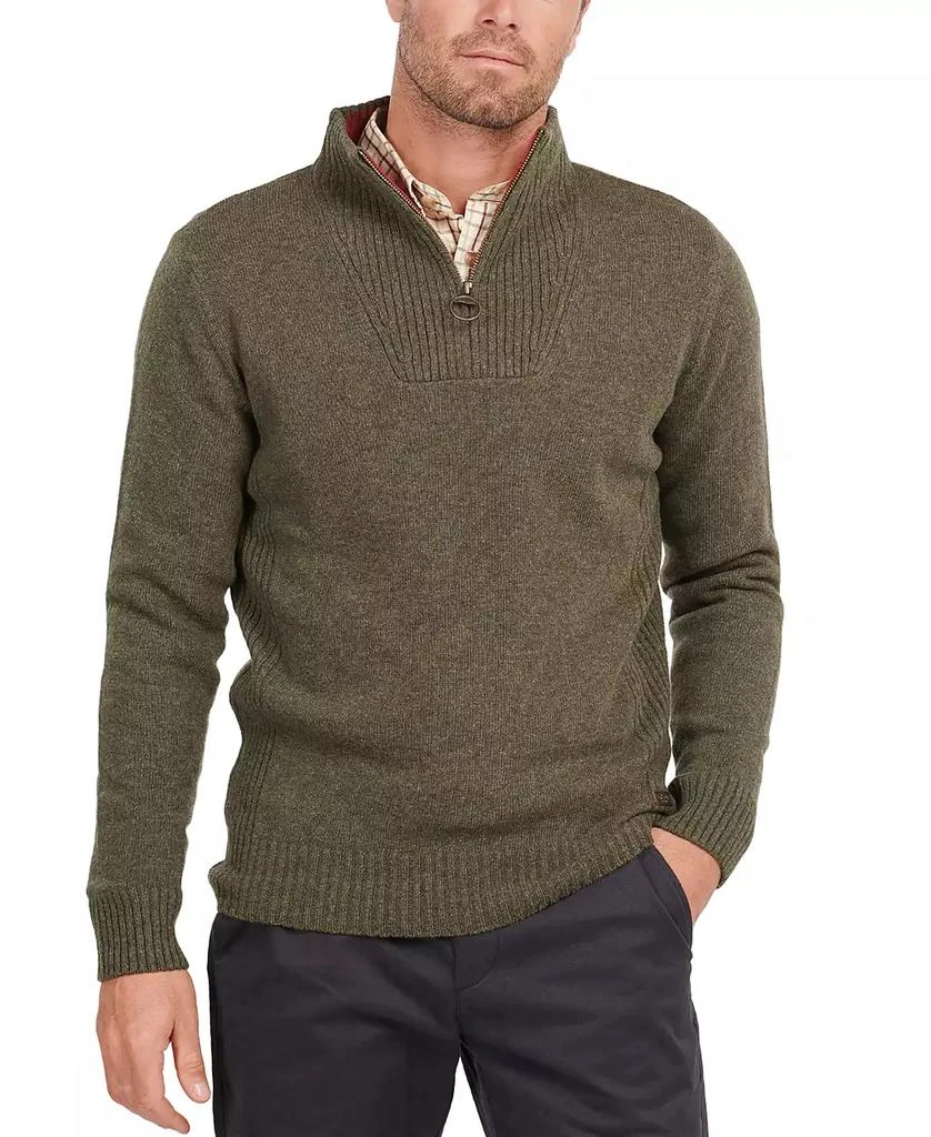 Barbour Men's Nelson Essential Wool Quarter Zip Sweater 8
