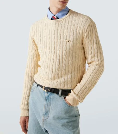 Valentino VLogo cable-knit cotton sweater 5